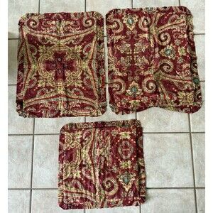 Noble Excellence Cotton Paisley Print Set Of 2 Standard Shams & Square Pillow Co